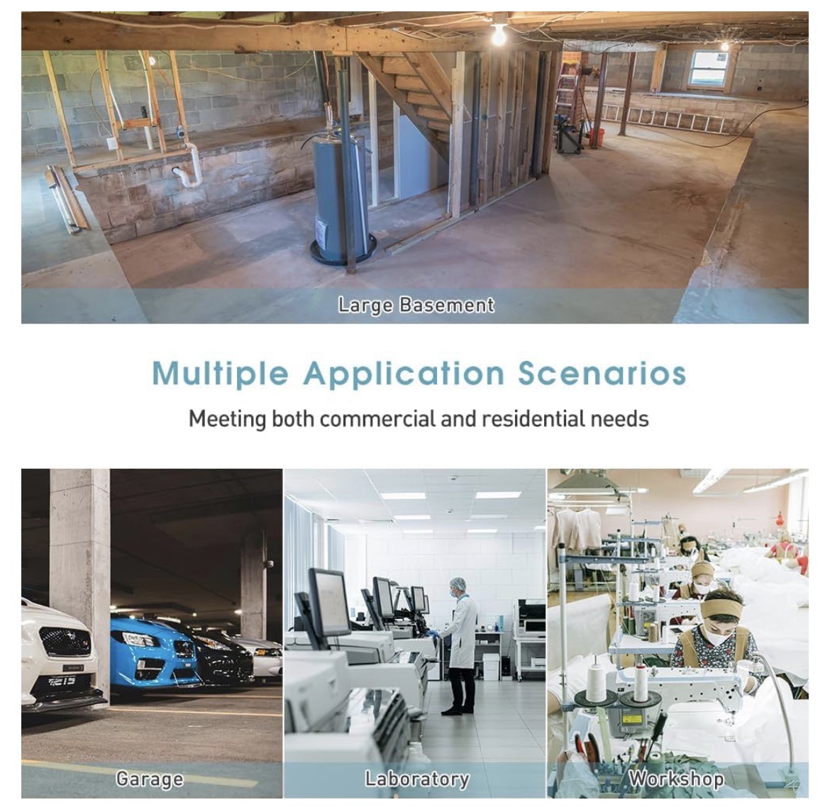 iOCHOW 70L/Day Industrial Electric Desumifier: Surface 200m²/500m3 Cellar Humidifier, Timer 24Hr Air Dehumidifier, Professional Dehumidifier with 5.5L Water Tank