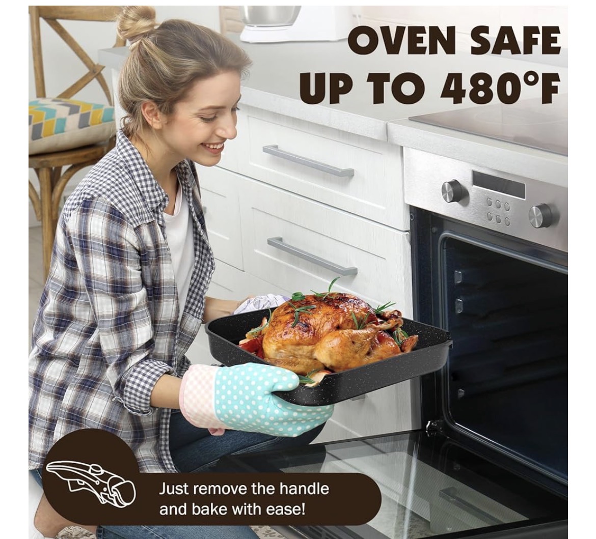 YASHE 21 Piece Cookware Set, Non Stick Saucepans and Pans Set