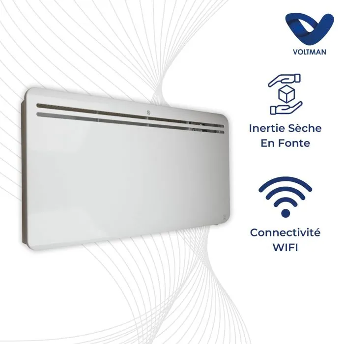 Voltman Wi-Fi Connected Dry Cast Iron Inertia Heater - White - 2000W