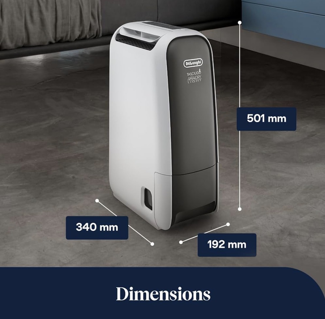 De'Longhi Tasciugo AriaDry Light - Portable Dehumidifier for Home