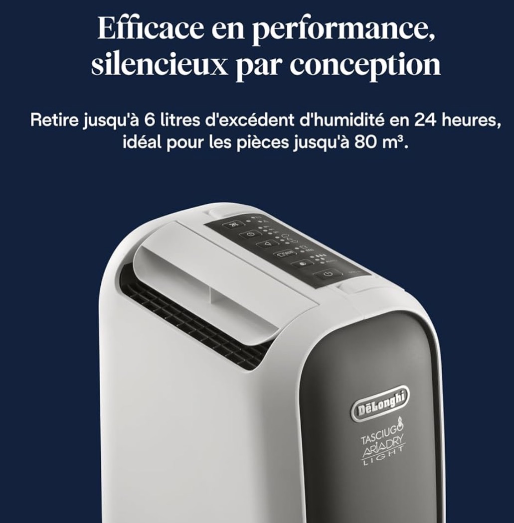 De'Longhi Tasciugo AriaDry Light - Portable Dehumidifier for Home