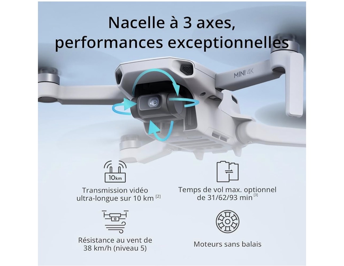 DJI Bundle Fly More Mini 4K, Camera Drone 4K UHD