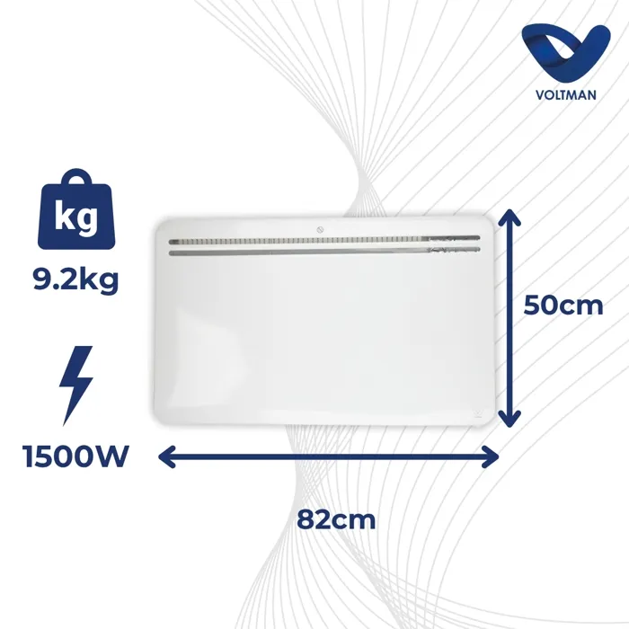 Voltman Wi-Fi Connected Dry Cast Iron Inertia Heater - White - 1500W