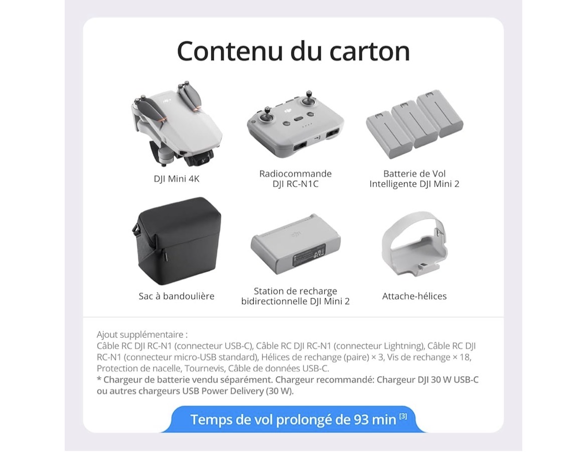 DJI Bundle Fly More Mini 4K, Camera Drone 4K UHD