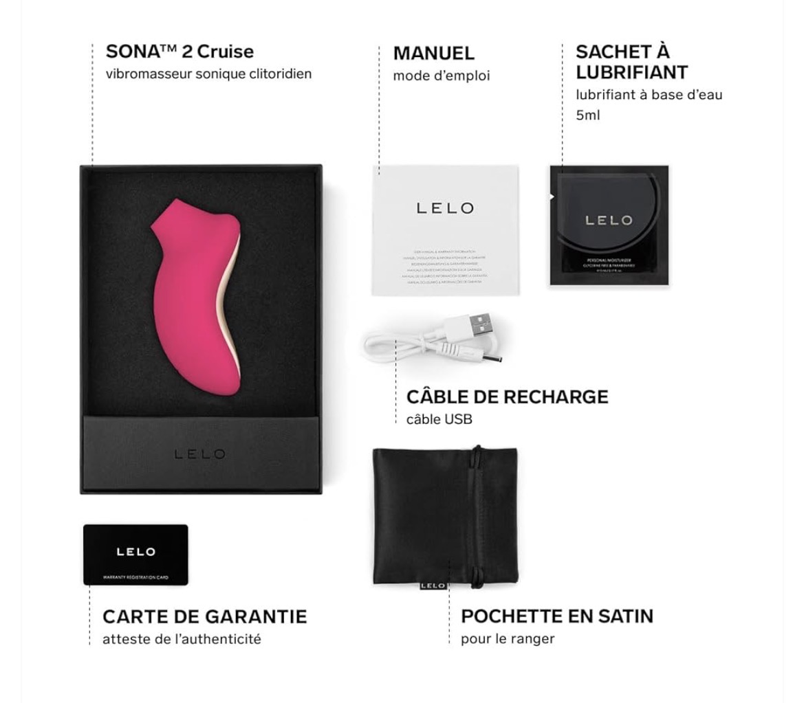 LELO SONA 2 Cruise Sex Toys Woman with Sonic Waves and Cruise Control Technology for Even More Intense Pleasures, Clitoral Sex Toy, Cherry