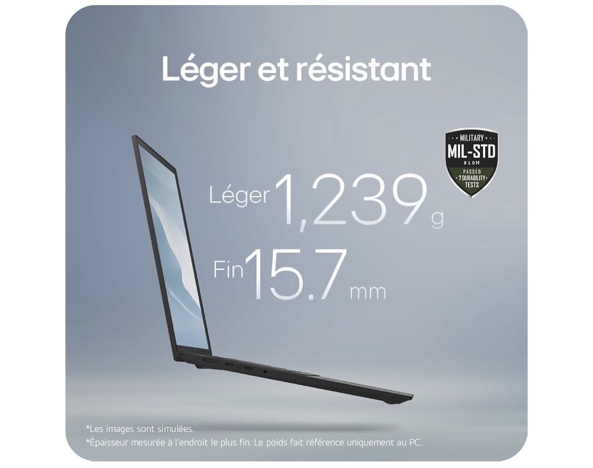 LG Gram 16Z90RU-G.AA55F - 16" Laptop 1200g