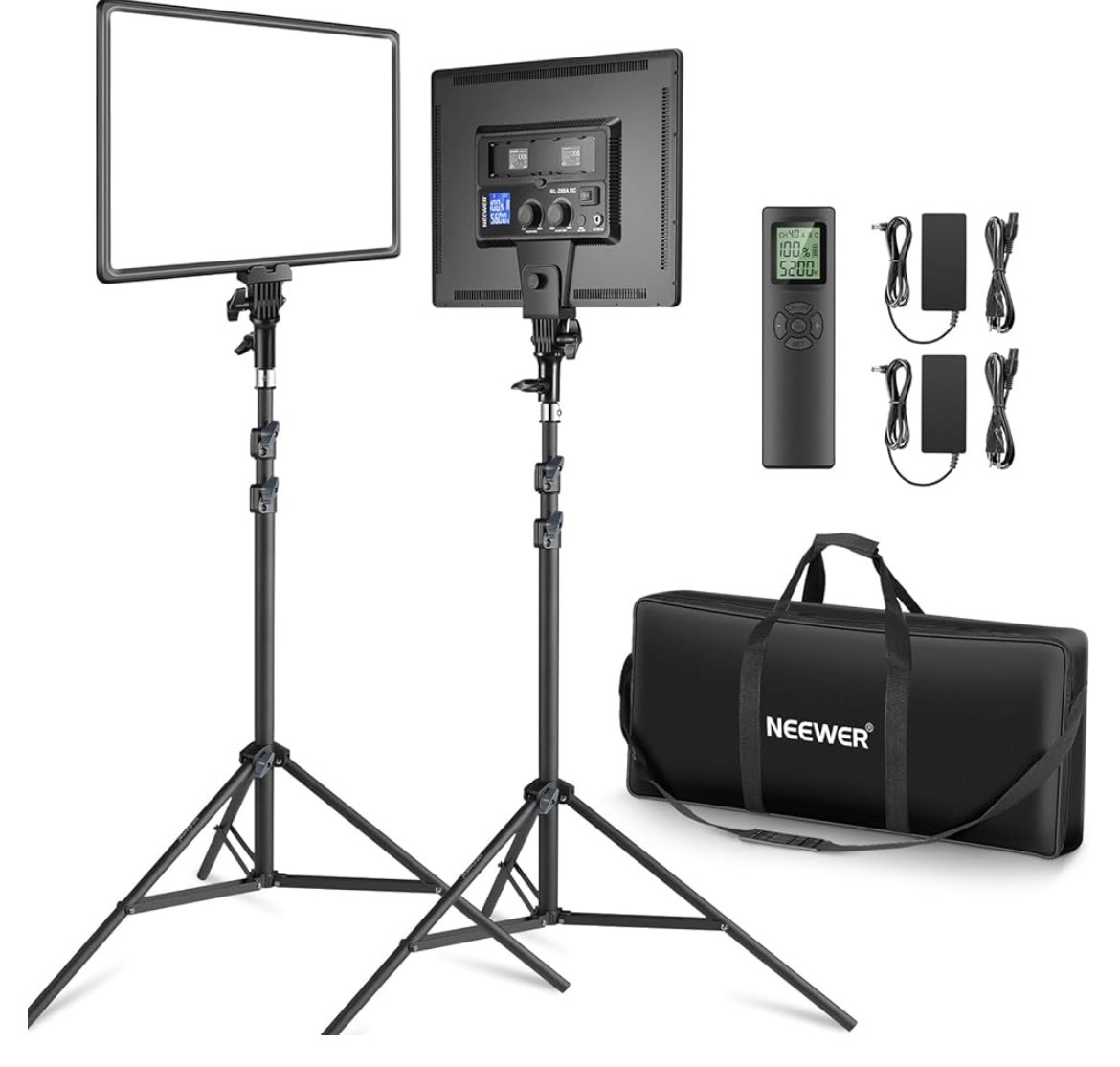 NEEWER 2 Packs 18 Inch LED Video Light Panel, Two-Tone Variable Video Lighting