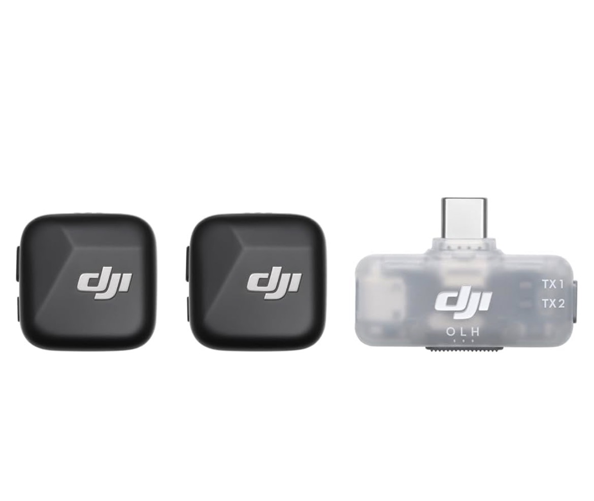 DJI Mic Mini (2 TX + 1 RX Mobile), Wireless Microphone